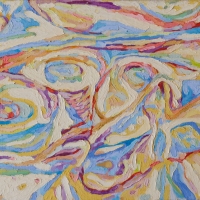 Mořské dějství III 2009, olej na plátně, 60 x 35 cm