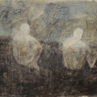 Velké koupání 2008, tempera na papíře, 85 x 75 cm