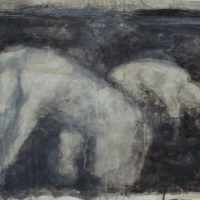 Velké koupání II 2008, tempera na papíře, 65 x 40 cm